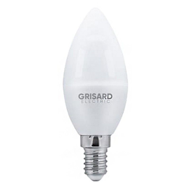 Лампа светодиодная GRISARD ELECTRIC C35 Е14 11Вт 3000К 220В, Теплый белый свет 100 шт